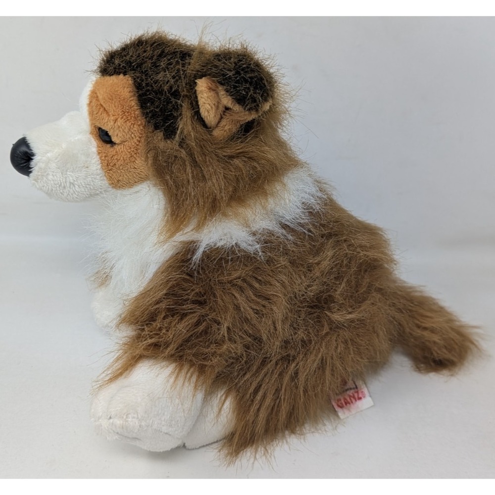 Ganz Webkinz Plush Collie HM149 Puppy Dog Brown White Stuffed Animal NO CODE